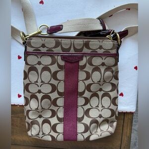 Coach Crossbody Bag - Brown and Burgundy